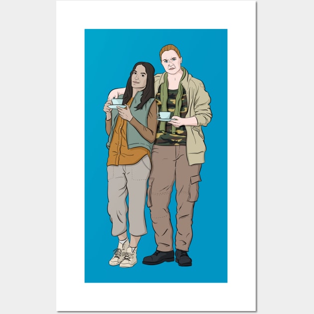 Detectorists - Louise & Varde - DMDC Line up Wall Art by InflictDesign